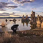 Kim checking composition during the Eastern Sierra Photography Workshop