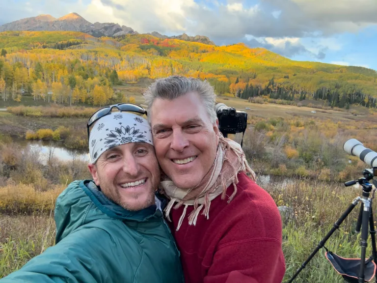 Tom and Brad during our Fall Colors in Colorado Workshop, goofing around, becuase life is too short.