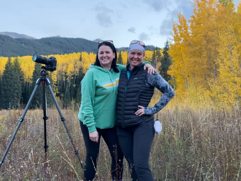 Instructor and participant photo of Evie and Danielle during our Crested Butte Fall Colors workshop in Colorado.