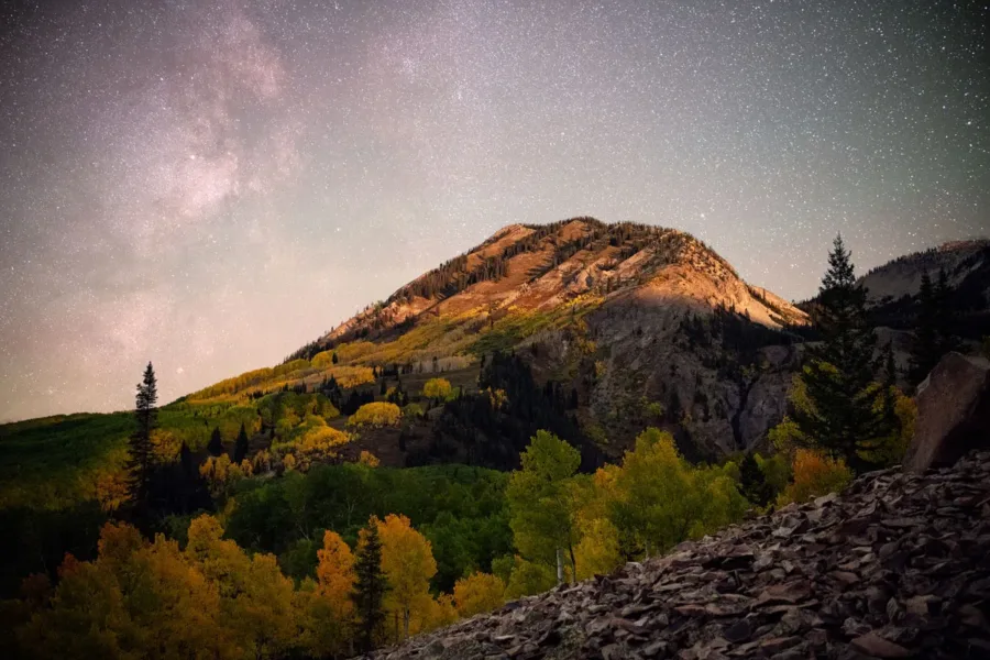 milky-way-moonlit-peak-fall-aspens-gunnison-national-forest