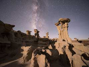 6K time-lapse video clip of the Milky Way and rising Moon from AhShiSlePah, New Mexico.